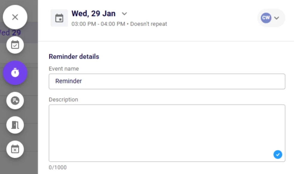 Carepatron Scheduling- setting reminder