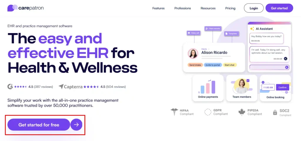 Start Carepatron Free Plan