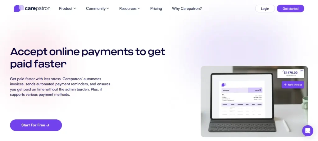 Carepatron Payments Feature