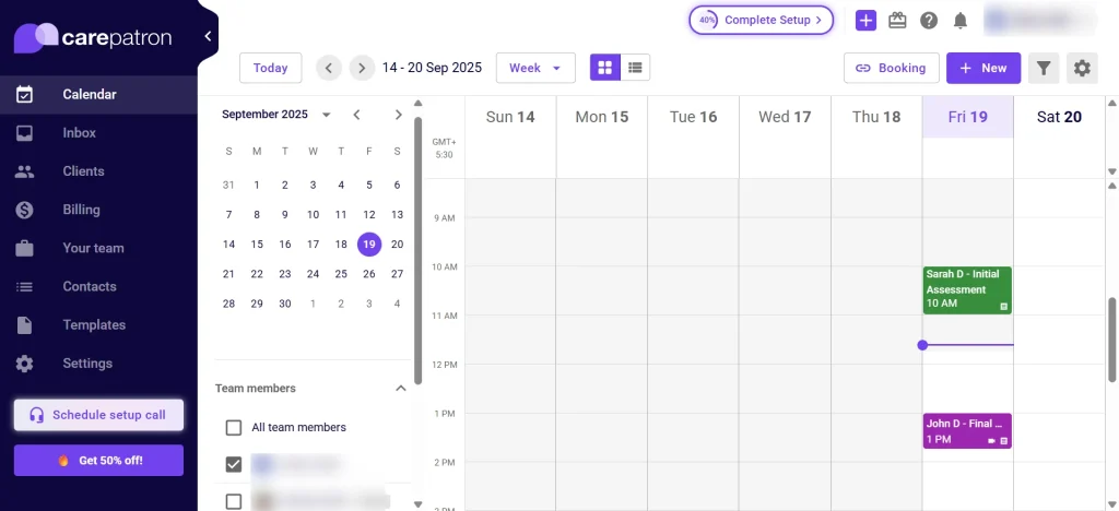 Carepatron Dashboard